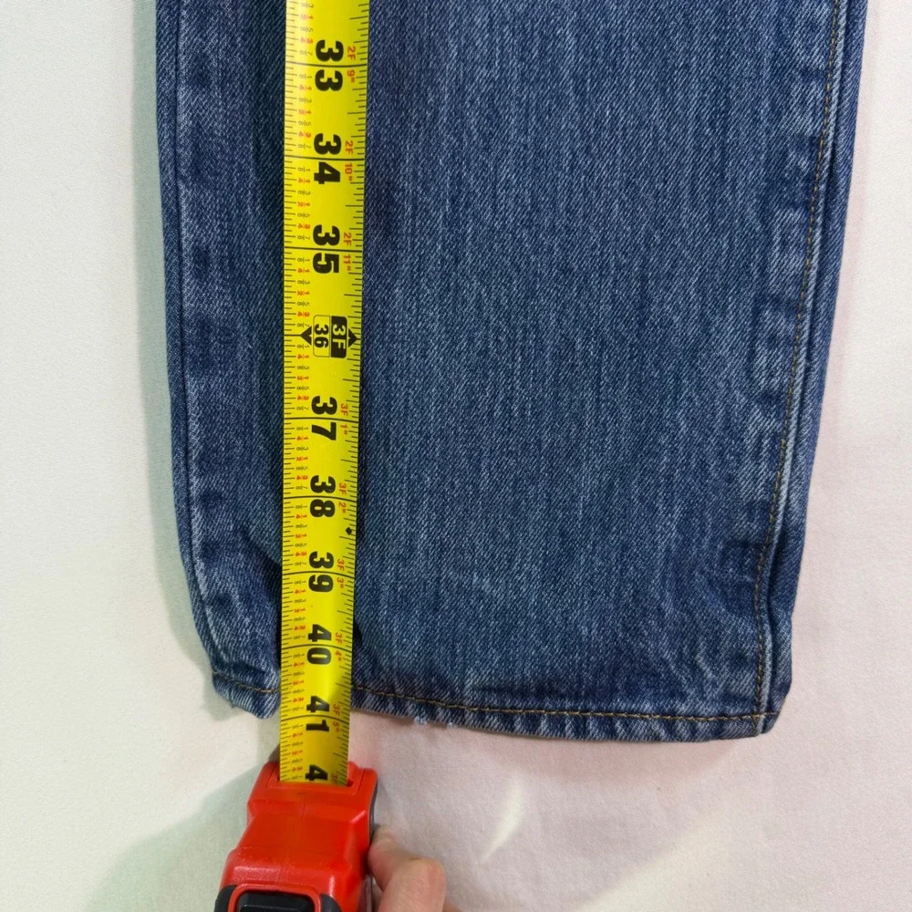 Levis 501 Original Fit Mens Blue Denim Straight Leg Button Fly Jeans 34x31‎